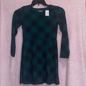The Children's Place Plaid Green and Black Dress